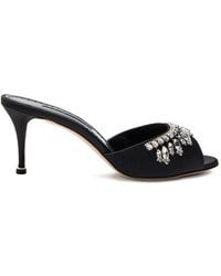 Manolo Blahnik - Tulimu Crystal-Embellished Heeled Mules - Lyst
