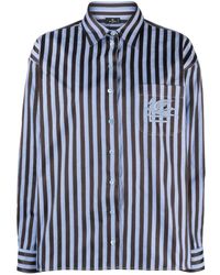 Etro - Pegaso-embroidered Striped Shirt - Lyst