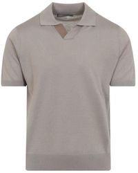 Canali - Collar-Detail T-Shirt - Lyst