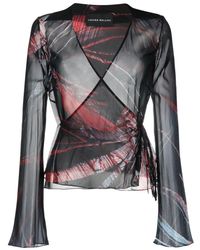 Louisa Ballou - Abstract-pattern Stretch-silk Wrap Blouse - Lyst