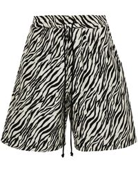Song For The Mute - Zebra-print Elasticated-waist Shorts - Lyst