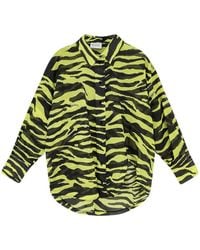 The Attico - Asymmetric Animal-Print Cotton Shirt - Lyst