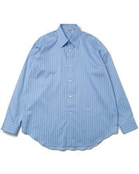 AURALEE - Striped Wool Shirt - Lyst