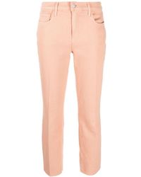 L'Agence - Tief sitzende Cropped-Jeans - Lyst