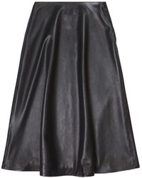 Balenciaga - Leather Midi Skirt - Lyst