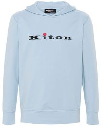 Kiton - Logo-print Cotton Blend Hoodie - Lyst