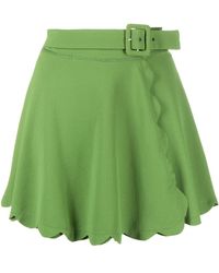 Falda Geraldina fruncida de Reina Olga de color Verde Mujer Ropa de Faldas de Minifaldas 