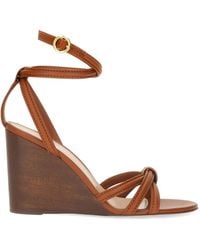 Gianvito Rossi - Rabat Wedge Wrap-Around Sandals - Lyst