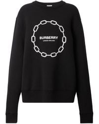 Burberry - Chain-print Wool-cotton Sweatshirt - Lyst