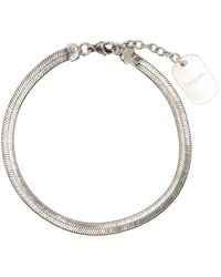 Saint Laurent - Herringbone-Chain Logo-Plaque Bracelet - Lyst