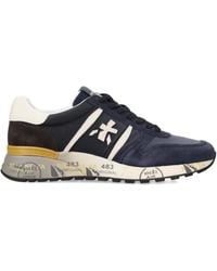 Premiata - Lander 7702 Suede-Panelled Lace-Up Sneakers - Lyst