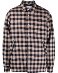Bluemarble - Checkerboard-Print Logo-Plaque Shirt Jacket - Lyst