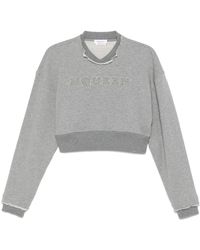 McQueen - ロゴ クロップド スウェットシャツ - Lyst