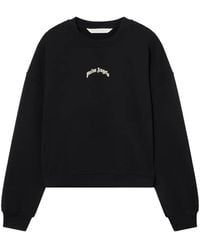 Palm Angels - Curved Logo Crop Sweatshirt - Lyst