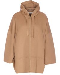 Max Mara - Zip-Up Hooded Coat - Lyst