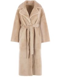 Arma - Belted Shearling Coat - Lyst