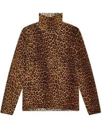 Maliparmi - Leopard-Print Turtleneck Knitted Long-Sleeved T-Shirt - Lyst