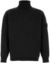 Stone Island - Logo-Patch Roll-Neck Sweater - Lyst