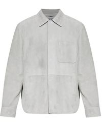 Loewe - Suede Leather Overshirt - Lyst