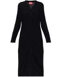 DIESEL - Cardigan Lungo M-Alinesa Con Logo - Lyst