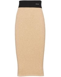 Prada - Lamé Midi Skirt - Lyst