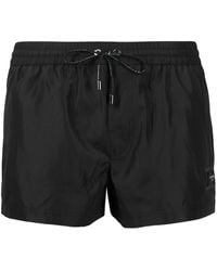 Dolce & Gabbana - Logo Plaque Stretch Swim Shorts - Lyst