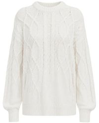 AMIYA - Cable-Knit Crew-Neck Sweater - Lyst