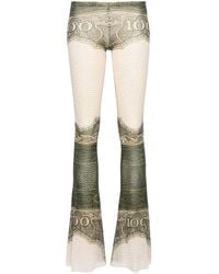 Jean Paul Gaultier - White The Cartouche-print Flared Trousers - Women's - Polyamide - Lyst