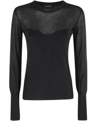 Roberto Collina - Sheer-Panelled Wool Sweater - Lyst