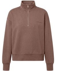 Calvin Klein - Quarter-Zip Logo-Embroidered Sweatshirt - Lyst