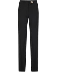 Raquel Diniz - Button-Detail Straight-Leg Trousers - Lyst
