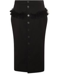 McQueen - Gerüschter Rock mit Knopfleiste - Lyst