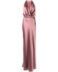 Michelle Mason - Draped-detail Halterneck Gown - Lyst