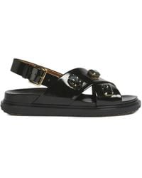 Marni - Crystal-Embellished Fussbett Sandals - Lyst