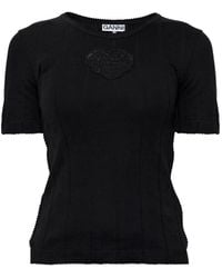 Ganni - Top With A Patch - Lyst