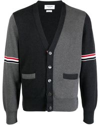 Thom Browne - Cardigan en coton à design colour block - Lyst