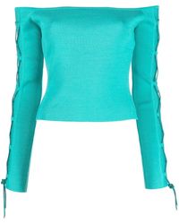 GIUSEPPE DI MORABITO - Off-Shoulder Lace-Up Top - Lyst