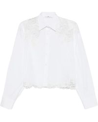 Ermanno Scervino - Lace-Panel Scalloped-Hem Shirt - Lyst