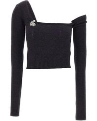Blumarine - フローラル ワンショルダーセーター - Lyst