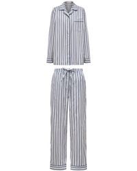 12 STOREEZ - Striped Cotton Pyjama Set - Lyst