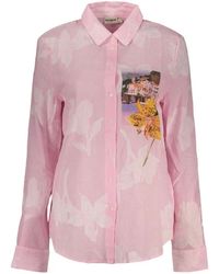 Desigual - Floral-Print Striped Shirt - Lyst