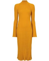 Proenza Schouler - Geripptes Midikleid Mit Rollkragen - Lyst