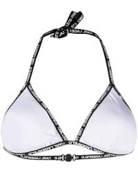 KARL LAGERFELD - Logo Waist Triangle Bikini Bottoms - Lyst