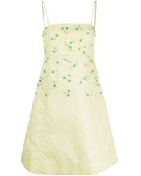 Ganni - Bead-embellished Mini Dress - Lyst