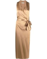 Vince - Ruched Midi Dress - Lyst