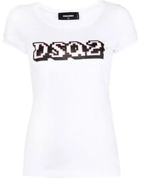 DSquared² - White Cotton T-shirt - Lyst