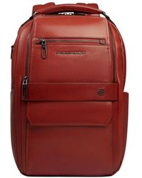 Piquadro - Sac À Dos En Cuir Grainé - Lyst