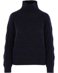 Max Mara - Cable-Knit High-Neck Sweater - Lyst