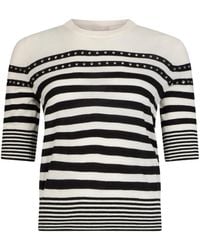 Liu Jo - Striped Jewel Jumper - Lyst