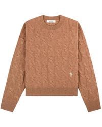 Sporty & Rich - Cable-Knit Logo Sweater - Lyst